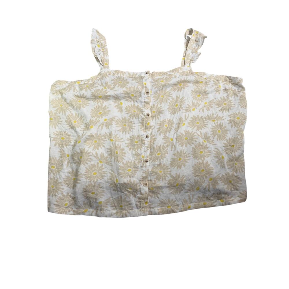 Torrid Women's Ruffle Strap Button Front Daisy Print Tank Top - Size 6X - NWT